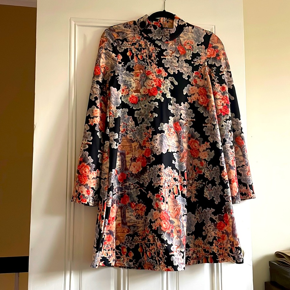 Zara, size medium, printed A-line dress.